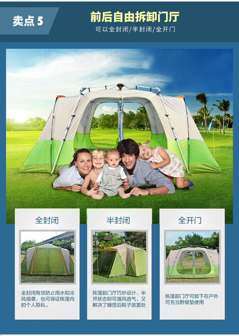 Cheap Goat Tents ZHUOAO 5 8 Person Professional Use Quick Automatic Open Aluminum Poles Tent Double Layer Waterproof Windproof Camping Tent Tents 
